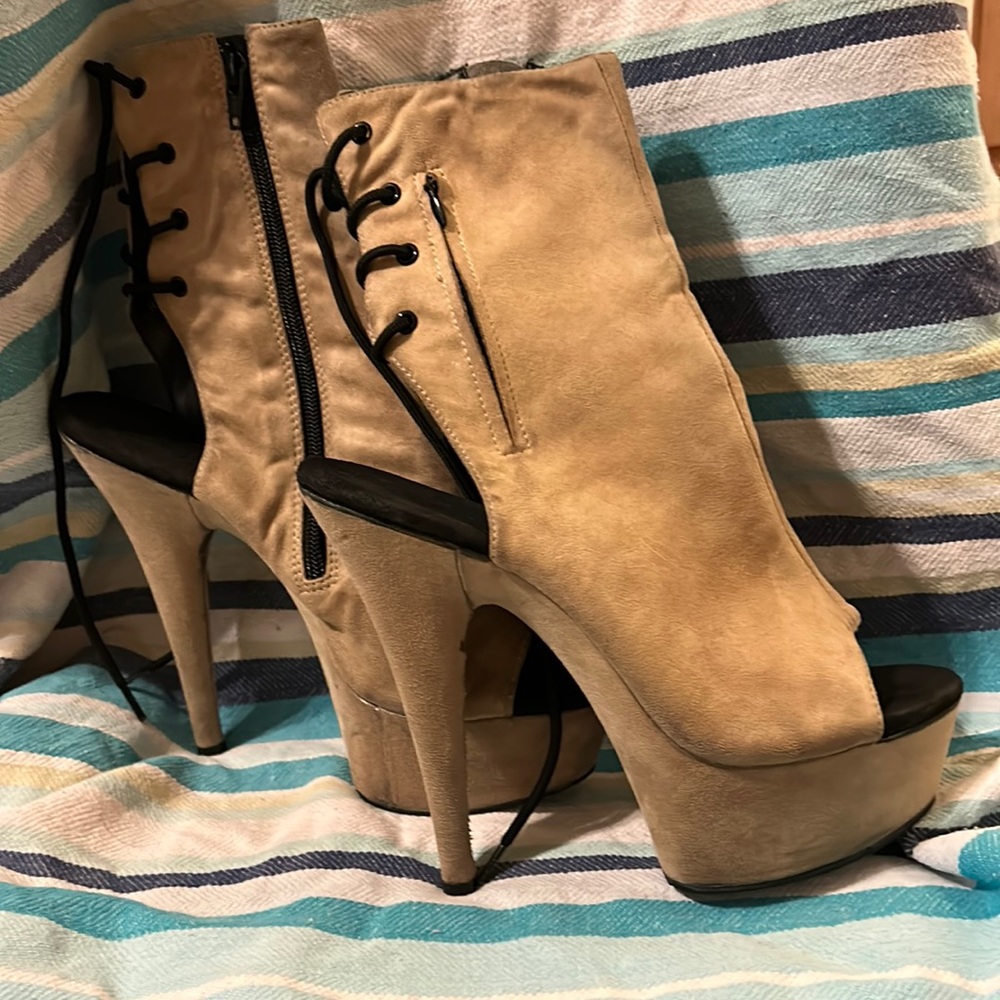 Tan pleaser heels